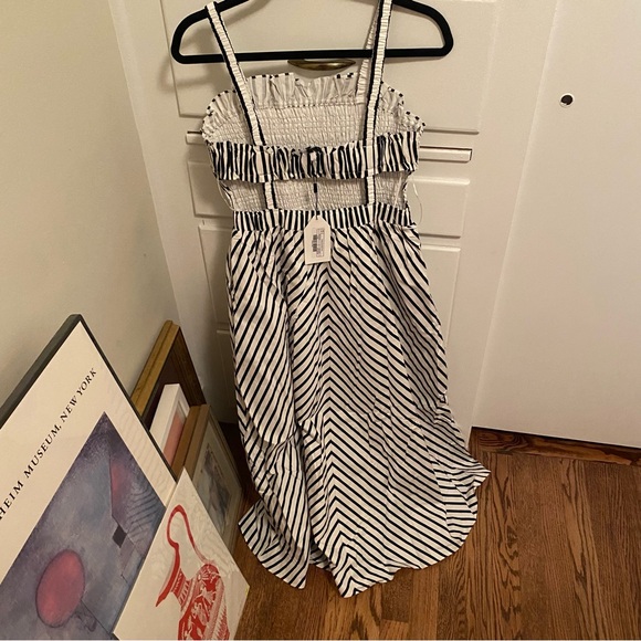 English Factory Black and White Striped Smocked Dress - Picture 4 of 5
